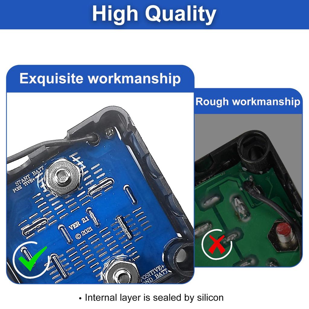 Dual Isolator 12V140Amp Manual and Auto Mode RV Compatible Voltage Sensitive Relay VSR