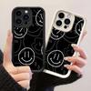 Мягкий чехол JT486 Smiley черного цвета для iPhone 17 16 15 14 13 Pro Max, Samsung S26 S25 Ultra A17 A07 A56 A16 A15 A14, Xiaomi 15T, Redmi 15c 14C.
