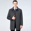 Autumn and Winter Cashmere Coat for Men, Mid-length Daddy Style, Middle-aged Woolen Woolen Windbreaker, Removable Down Liner