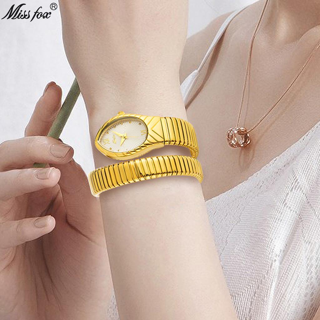 Классические часы в форме змеи для женщин, золотые, серебряные, масштабируемые, женские часы, блестящие, с бриллиантами, кварцевые, женские наручные часы