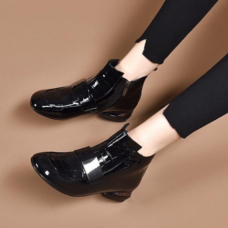 Европейские и американские короткие ботинки челси 2024 года, осень и зима, новый роскошный стиль, универсальные женские ботинки на низком каблуке, Zapatos Mujer