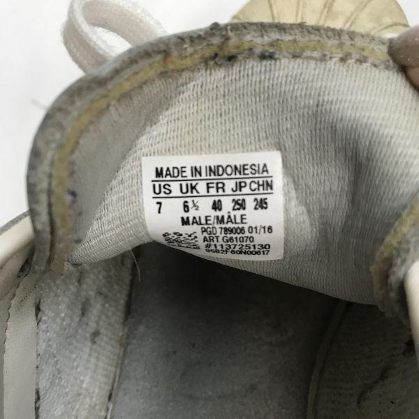 adidas Суперзвезда золотой язык кожаные кроссовки 7 25 белый(ИСПОЛЬЗОВАЛ)