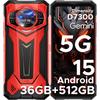 Doogee Защищенный смартфон S200 Plus 5G, (16 ГБ + 20 ГБ)+512 ГБ с 1,32-дюймовым динамическим задним экраном, 10100 мАч, 100 МП+20 МП, 6,72 дюйма, 120 Гц, NFC, Gemini AI