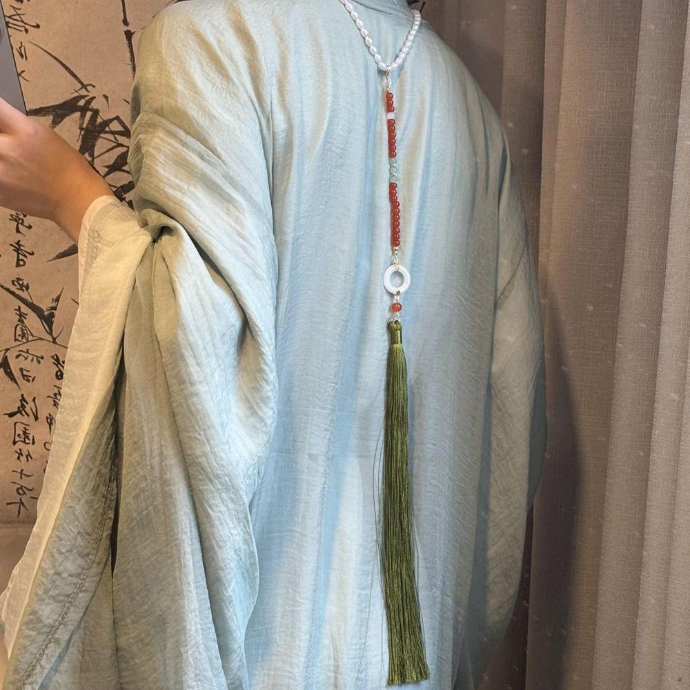 Chinese Style Horse Face Skirt Necklace Pearl Chinese Necklace Sweet Hanfu Ruyi Pendant Decoration
