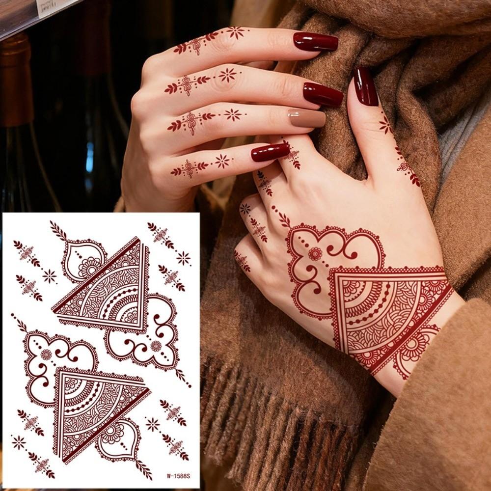 Lace Fake Tattoo Henna Tattoo Stickers Legs Arm Body Art Sticker Temporary Tattoo Finger Hand