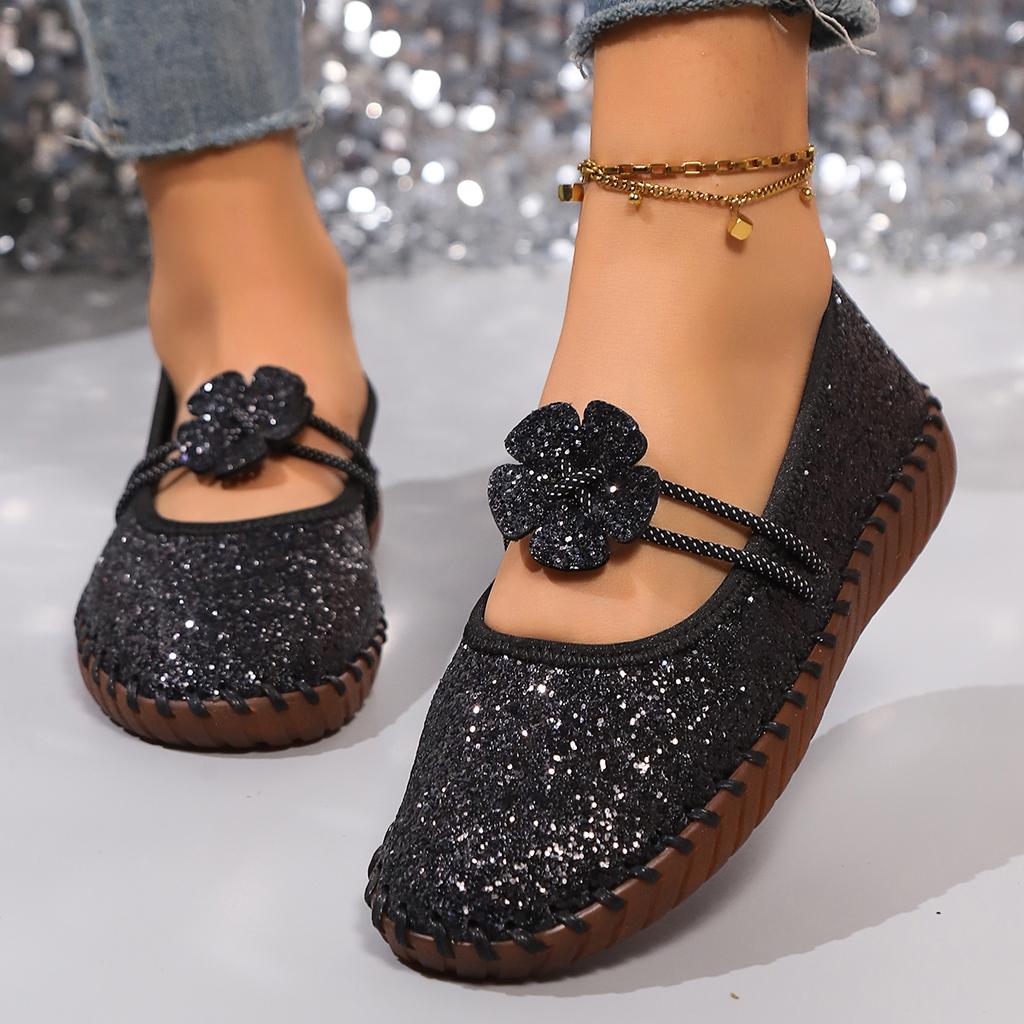 Fashion Mesh Breathable Rhinestone Fashion Versatile Women's New Foreign Style Niche Belt Flat Soft Soled Mary Jane Shoes Womens Shoes