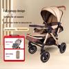 Lightweight 4-Wheel Baby Stroller with Adjustable Sitting and Lying Positions