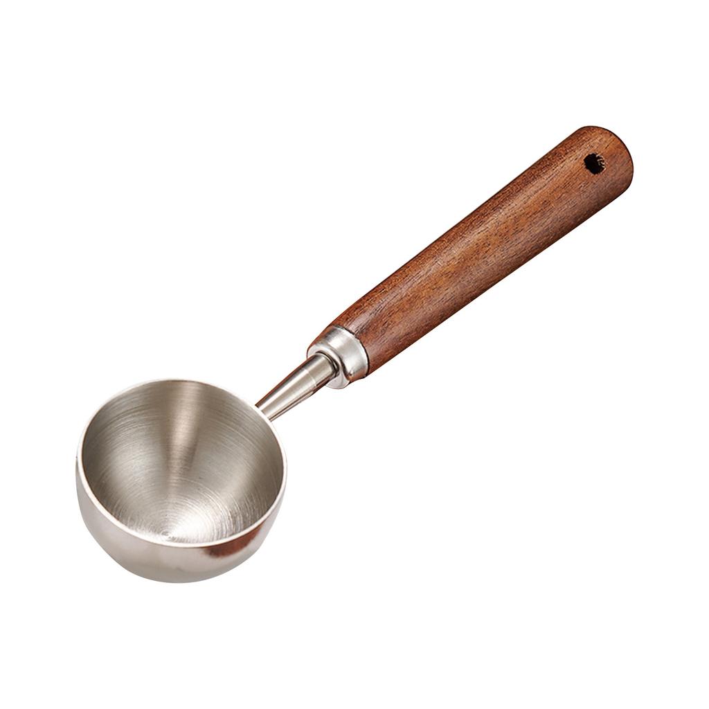 Coffee Ground 2-Tablespoon Measuring Scoop-Spoon - 2Tbsp | 304 Stainless Steel | Black Walnut Handle