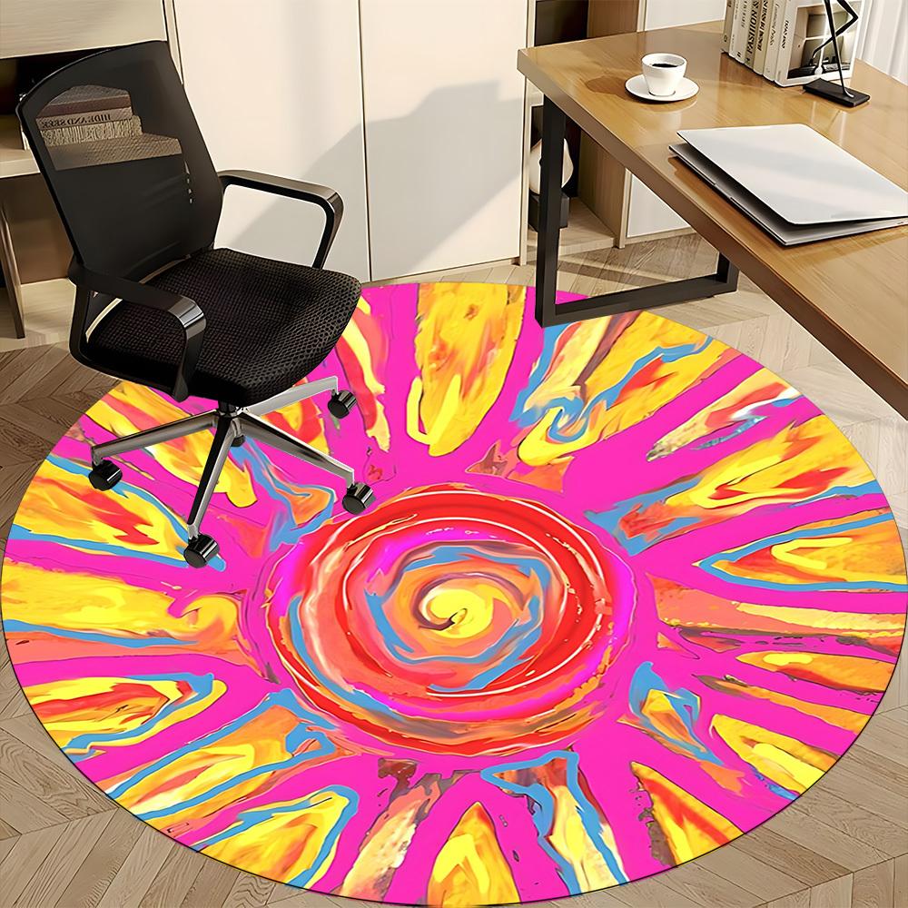 1pc Spiral Abstract Print Chair Carpet for Office, Soft and Durable Office Rug for Interior Decoration, Perfect for Office yy251227106