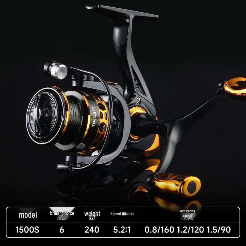 Катушка спиннинговая Haotun Zero-Gap с двойной рукояткой: 5,2:1 Дальний заброс, Ловля кальмара и микрообъектов.