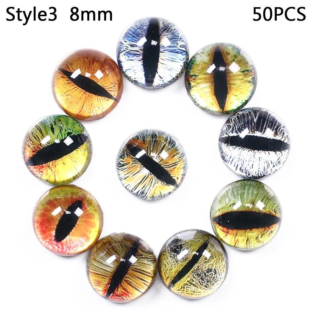 50pcs/25Pairs 8/10mm Time Gem Toy Dinosaur Animal Eyes Glass Dolls Eyes Doll Eyeballs DIY Crafts