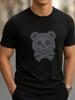 Черная футболка с изображением черепа и медведя Streetwear Графическая футболка Городской готический стиль Унисекс футболка Унисекс футболка