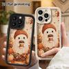 Phone Case: 2D flat design suitable for iPhone 18 17 16 15 14 13 Pro stepped protective case, cute little ghost, Christmas and Halloween gift