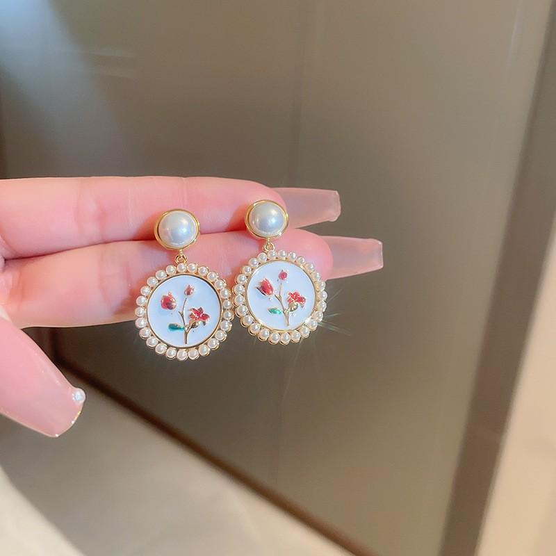 Серьги Love с геометрическим рисунком, простые серьги с цветами, модные серьги с темпераментом, элитные серьги, подарки