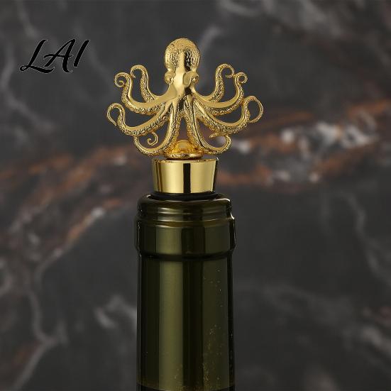 Travel Wine Stopper Octopus Stopper Zinc Alloy Bottle Seal for Red Champagne Beer Reusable Cork Decorative Cap Gift Lover Fresh Saver