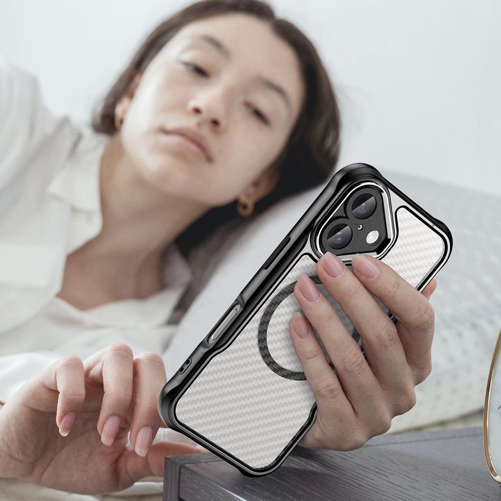 Чехол для iPhone 16, совместимый с защитным чехлом MagSafe TPU+PC для телефона с защитой от падений
