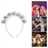 Exaggerated Silver Disco Ball Headband Mirror Ball Party Costume Headpiece  Women and Girls