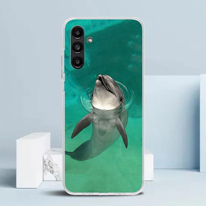 Чехол для телефона с милым дельфином, животным океана, для Samsung Galaxy A17 A37 A57 A16 A15 A14 A13 A56 A55 A54 A53 A36 A35 A34 A33 A26 A25 A24