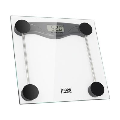 Стеклянные электронные весы для ванной Teesa LCD, точность до 0,1 кг, макс. 180 кг
