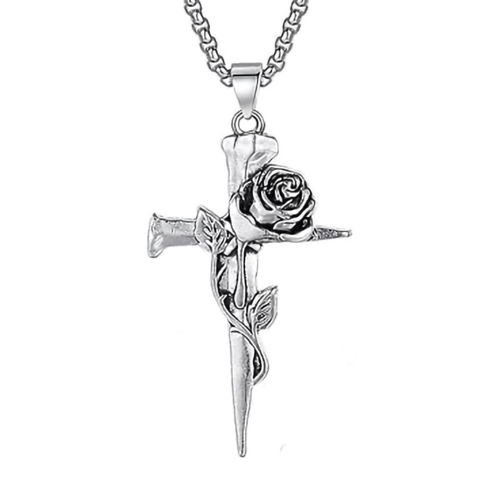 Европейско-американский стиль Титановая сталь Крест Ожерелье - Модный мужской хип-хоп кулон аксессуар