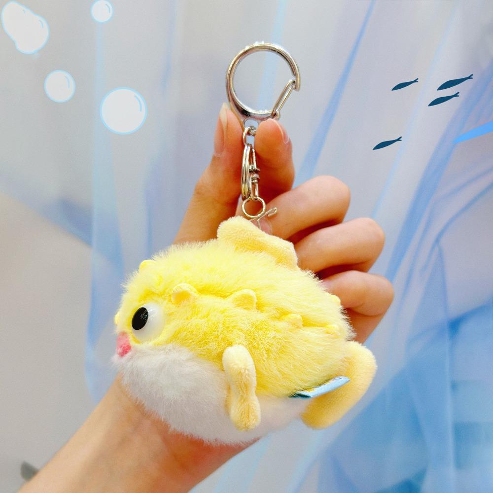 Soft Ocean Animal Keychain Small Turtle Kawaii Fluffy Whale Keyring Collection Octopus Press Sound Pendant Birthday Gift