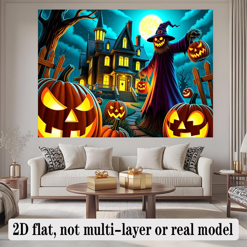 Party Backdrop Halloween Flat Banners Scary Pumpkin Celebrations Wedding Enthusiasts Celebration Photo Booth Front Door Decor