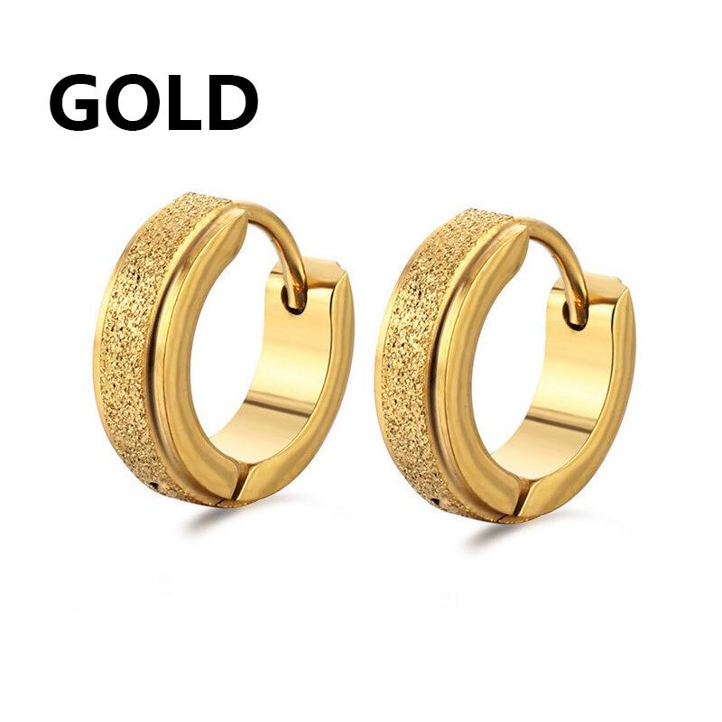 Панк Серьги-кольца из нержавеющей стали с матовой отделкой Дизайн Женские Мужские Проколотые Серьги-кресты Циркон Аксессуары Вечеринка Висячие серьги