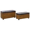 VidaXL Set of 2 Water Hyacinth Bench Set, Storage Bench, Living Room Furniture, Entryway Bedroom Bench 246108