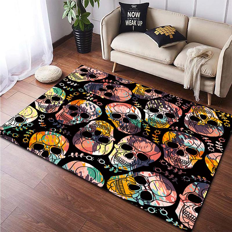 Череп на заказ, модный ковер, коврик для двери, коврик для гостиной, коврик для гостиной, игровая зона, детский коврик для ползания, ковер в стиле аниме, коврик для йоги