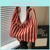 Стильная модная полосатая сумка на плечо, повседневная хлопковая сумка-тоут большой вместимости