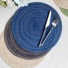 4pcs Braided Woven Place Mats Washable Table Place Mat Round Placemats Coasters  for Dining Table