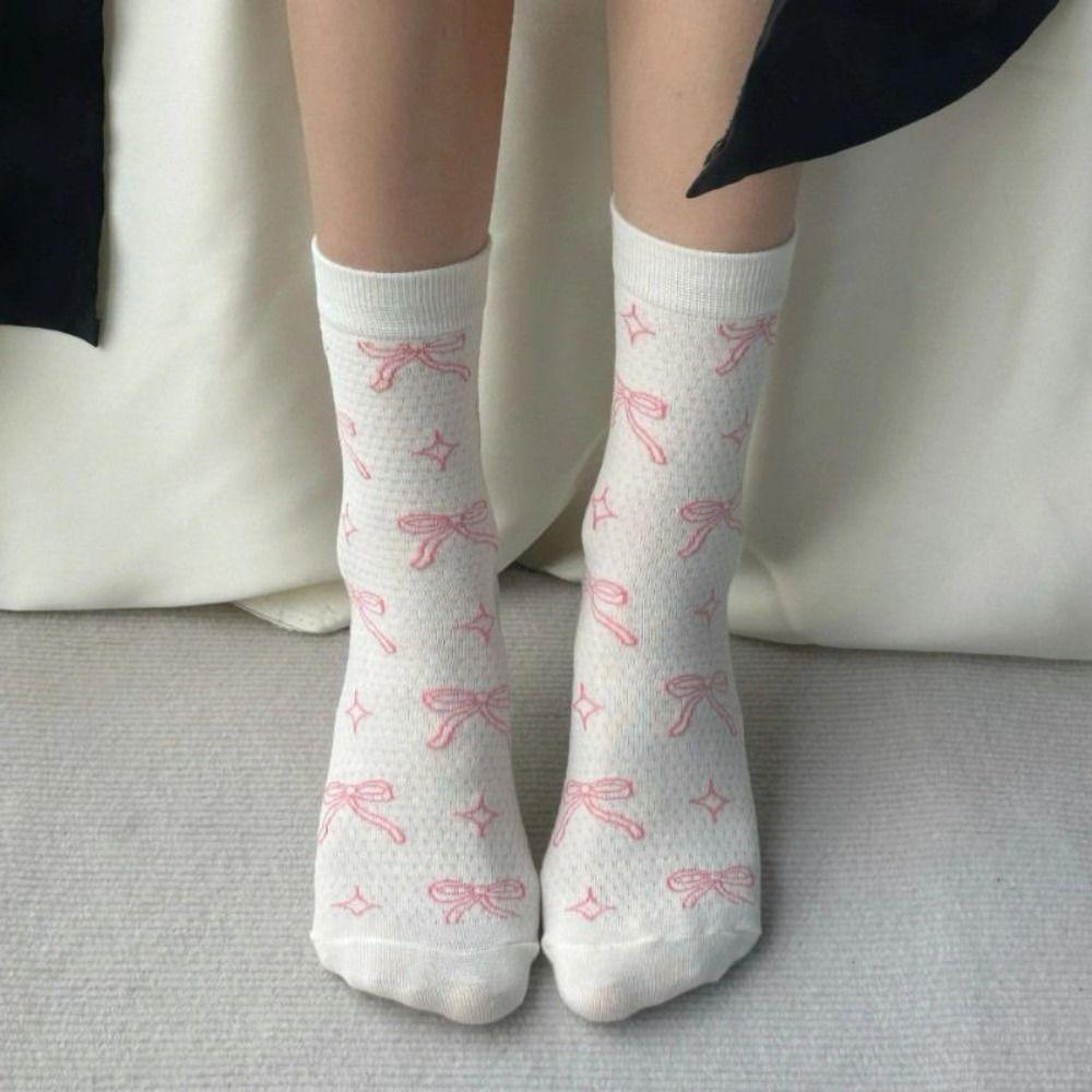 Spring Summer Bowknot Socks Y2K Sweet Stockings New Long Socks