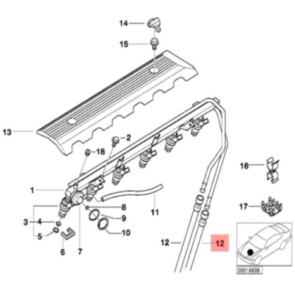 1-Pc Plastic Car Fuel Pipe for Bao, Color: As Shown, Part Number: 13537548987