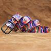 Original, Real Cowhide Retro Rainbow Color Graffiti Printed Belt, Personalized Retro Belt American Japanese And Korean Style