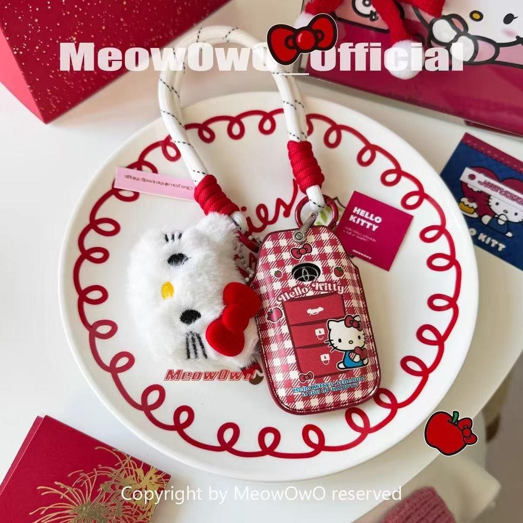 Красный чехол для ключей Hello Kitty для Toyota: Camry, Corolla, Land Cruiser, RAV4, IZOA и CHR.