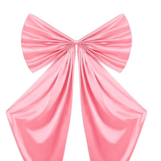 Большой розовый бант, украшение из атласной ленты, завязывающийся галстук, большой бант, подвесной фон для дня рождения, настенный декор для девичника, детского душа, свадебных принадлежностей