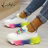Женские кроссовки из вулканизированной кожи, разноцветные, спортивные, повседневные, удобные, кроссовки на платформе для бега, износостойкие, 2024 Zapatos De Mujer