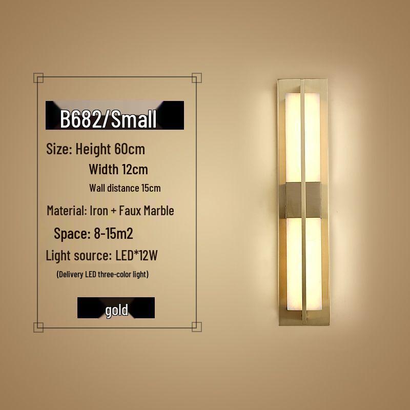 Contemporary Chinese Wall Lamp: Faux Marble Bedside & Staircase Light