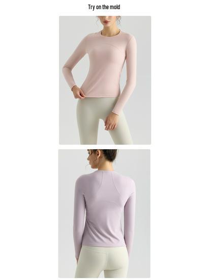 Autumn Long Sleeve Women's Slimming Yoga Top - Quick Dry for Pilates and Running