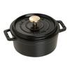Staub Cocotte Круглый черный маленький эмалированный горшок ручной работы IH Совместимый японский La Cocotte Круглый "Pico 12 см" [Авторизованный продукт] 40509-471