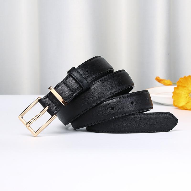 Легкая Роскошь Простой Тренд Мода Универсальный Кожаный Пряжка-Булавка Первый Слой Коровьей Кожи Высококачественный Женский Пояс Повседневный Пояс для Брюк