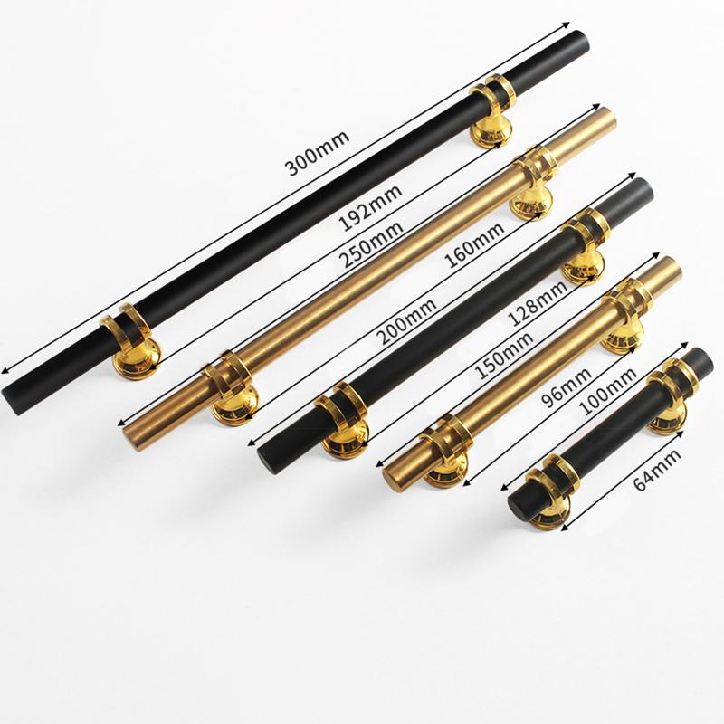 Современные ручки для шкафов из черного золота - прочные ручки для ящиков кухонной мебели с материалом из цинкового сплава