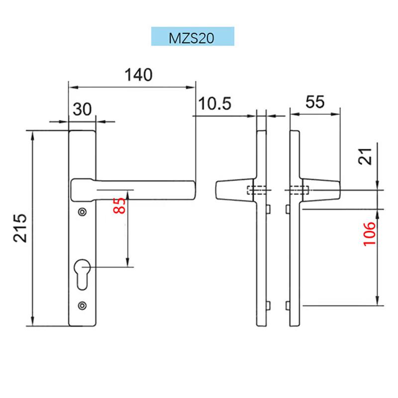 Huachuan Straight Door Handle Kit