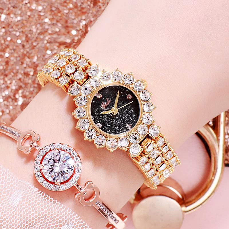 Light luxury full diamond women's watch niche quartz watch women's fashion gypsy star watch watch diamond