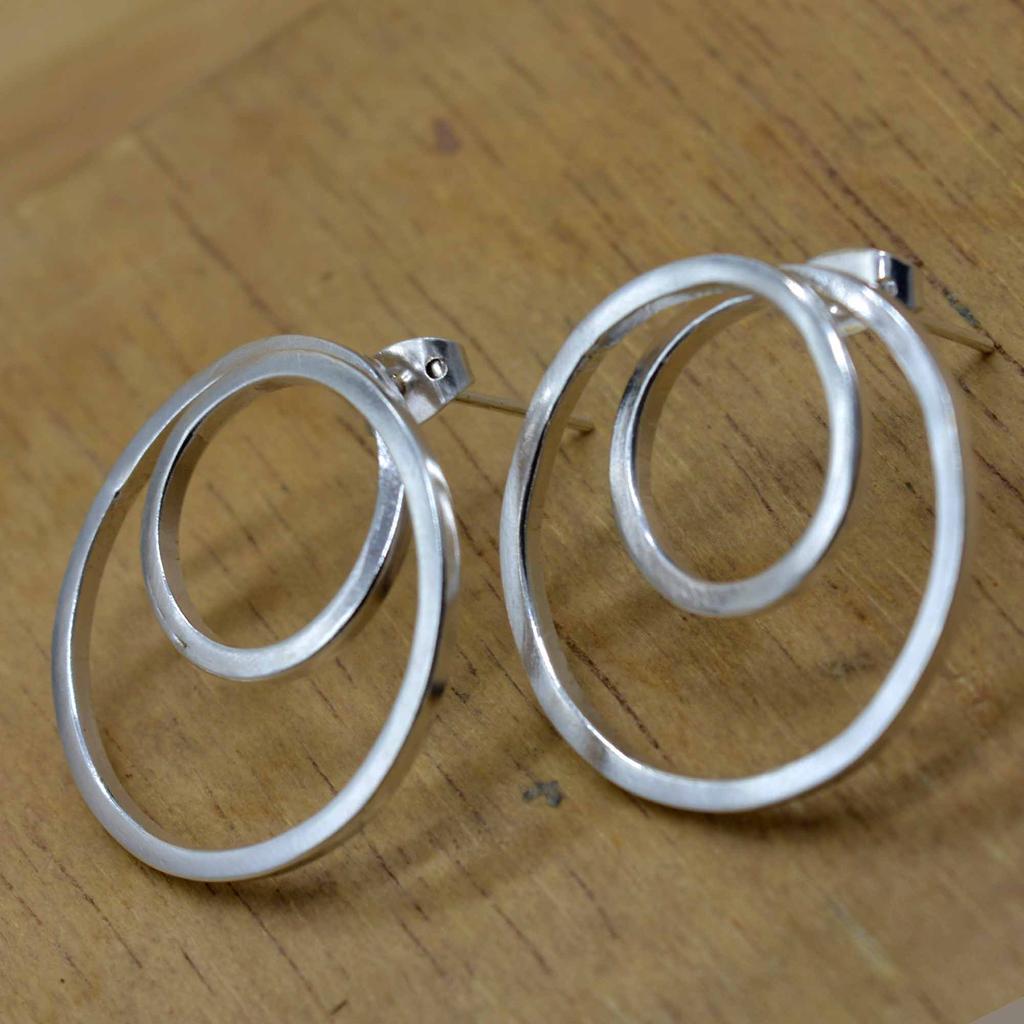 Серьги из стерлингового серебра 925 пробы, круглые серьги-гвоздики ручной работы, подарок для нее