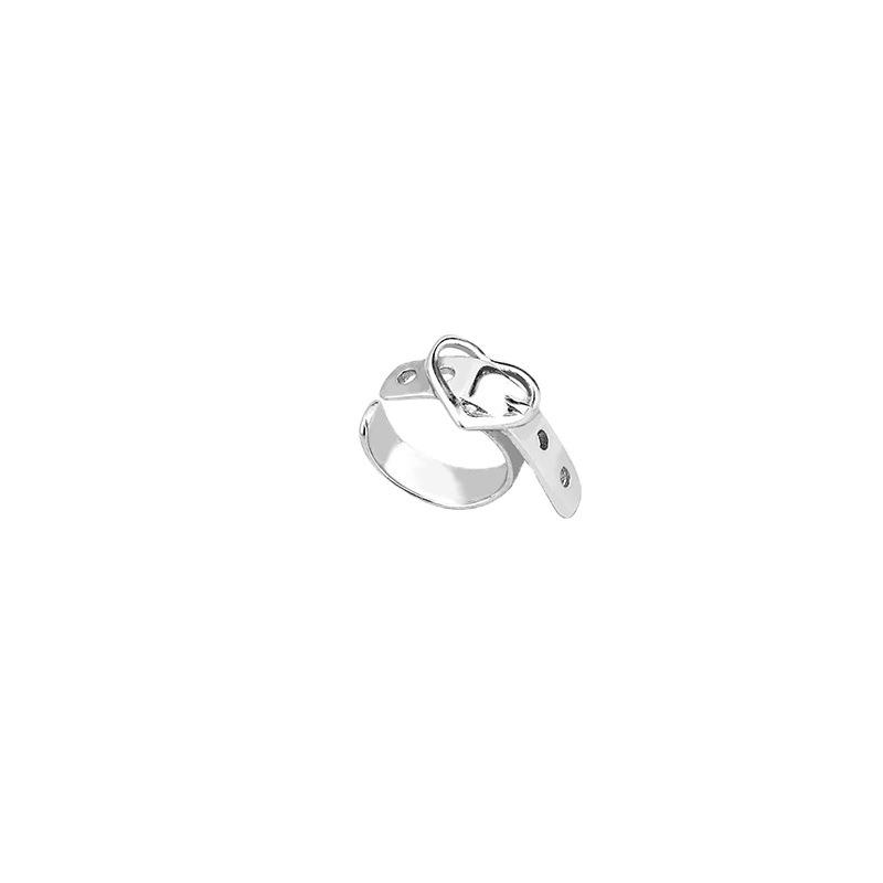 Корейский серьга-клипса с пряжкой-сердечком - Модная, без прокола, 925 пробы, Милая серьга, Модный стиль для студента
