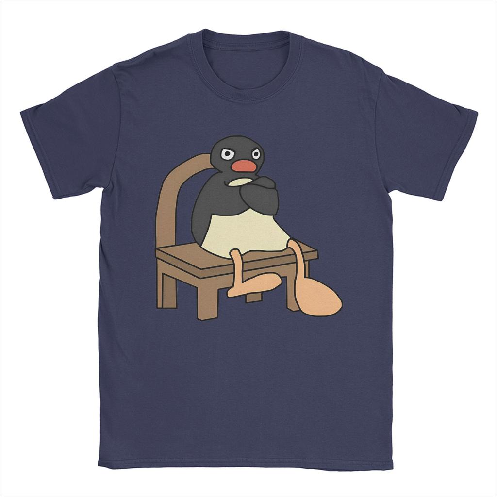 Мужская и женская футболка с принтом Angry Pingu, футболка из 100% хлопка, футболки, одежда