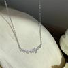 Flash Diamond Smile Flower Necklace 925 Sterling Silver Star And Moon Exquisite Clavicle Chain Birthday Gift Female Jewelry