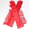 Musical Fringe Tassel Gloves Stretch Stage Dance Mittens Simple Lady Long Gloves  Halloween Party