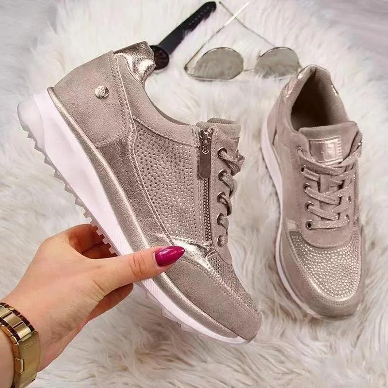 New Women's Wear-resistant Wedge Sneakers Lightweight Female Shoes Womens Vulcanized Shoes Breathable Shoes